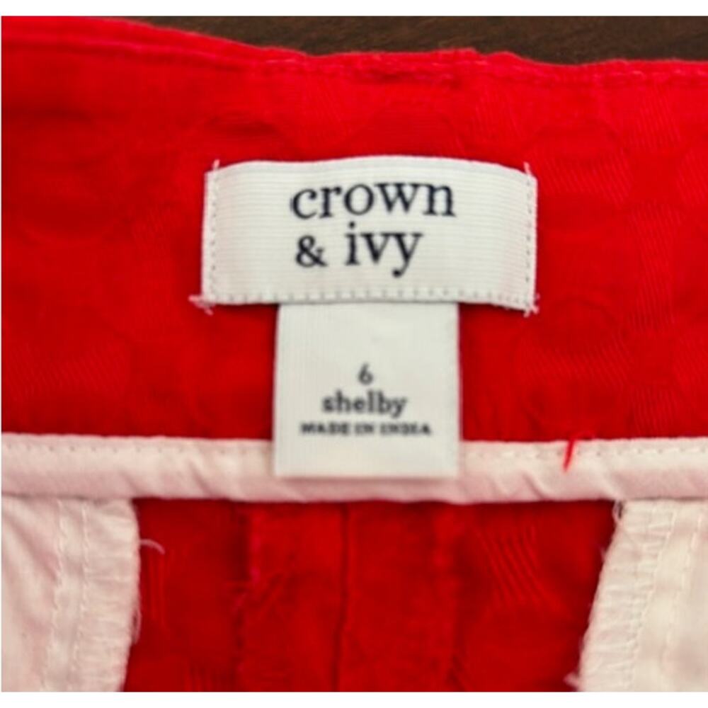 Caribbean‎ Joe Women's Shelby Size 6 Scalloped Hem Red Shorts - Picture 4 of 5